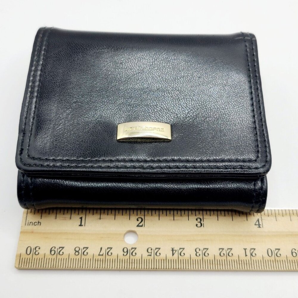 Liz Claiborne Wallet Black Women's Small Fold Out Faux Leather Kiss Lock - Picture 9 of 10